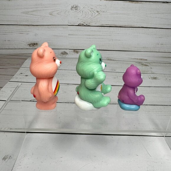 Lot of 3 TCFC Care Bear Figures Cheer Wish & Share Bear Vtg 2000's Cake Toppers - Picture 2 of 8